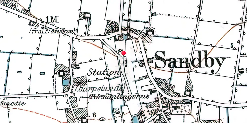 Historisk kort over Harpelunde Station Historisk kort over Harpelunde Station
