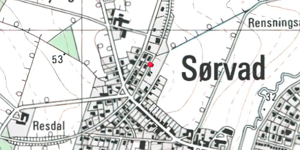 Historisk kort over Sørvad Station Historisk kort over Sørvad Station