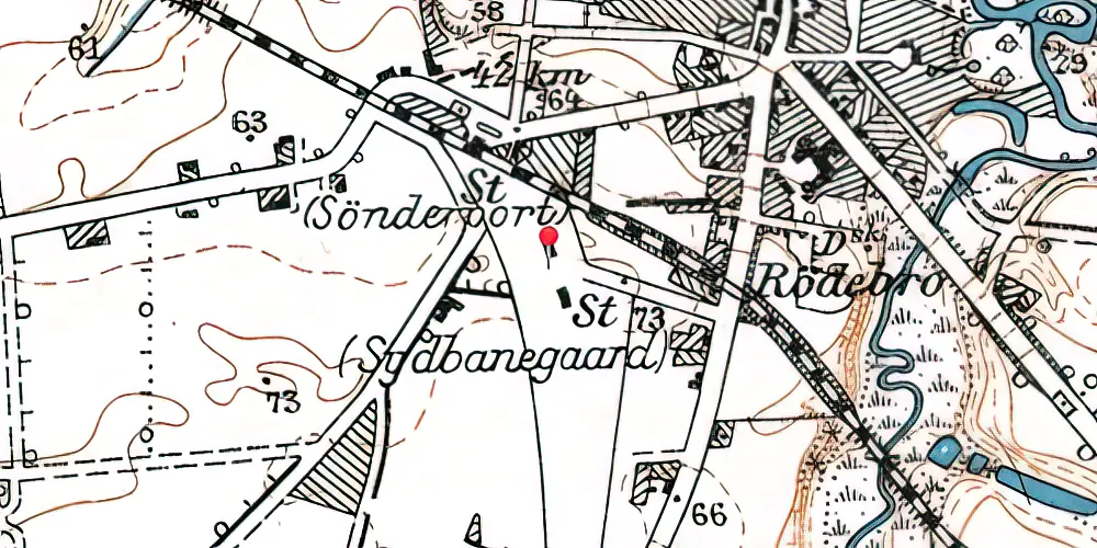 Historisk kort over Holstebro Sydbanegård Historisk kort over Holstebro Sydbanegård
