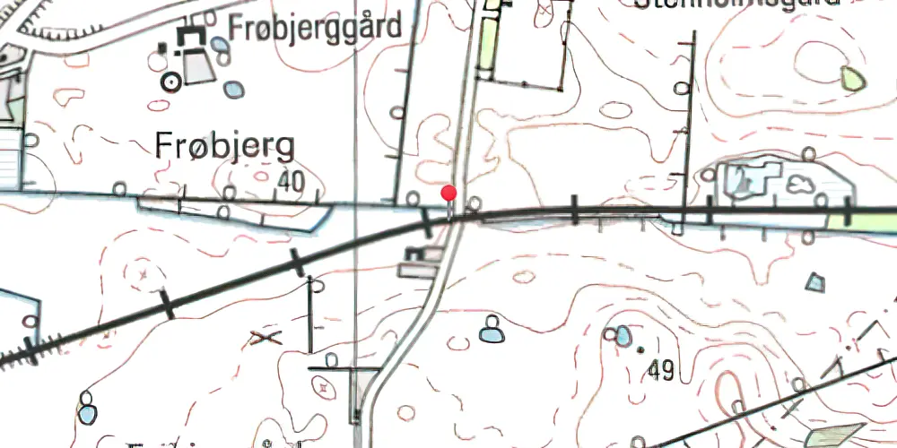 Historisk kort over Oustrup Trinbræt Historisk kort over Oustrup Trinbræt