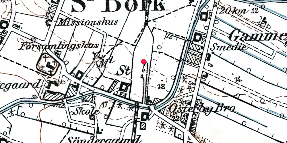 Historisk kort over Sønder Bork Station Historisk kort over Sønder Bork Station