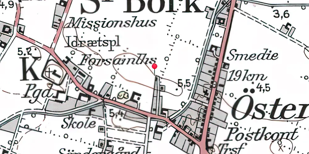 Historisk kort over Sønder Bork Station Historisk kort over Sønder Bork Station
