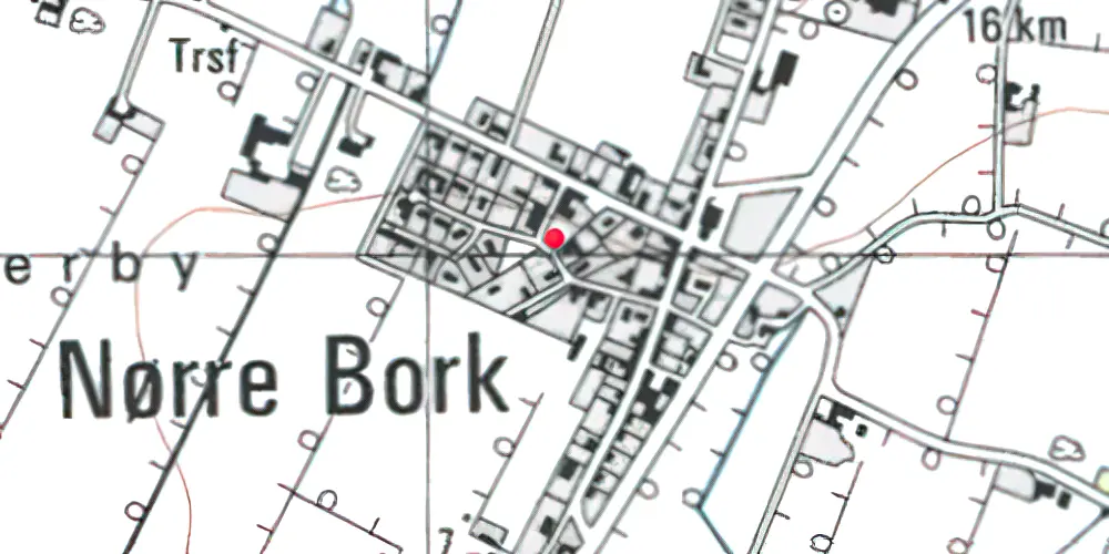 Historisk kort over Nørre Bork Station