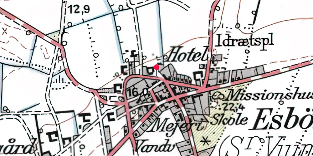 Historisk kort over Sønder Vium Station Historisk kort over Sønder Vium Station