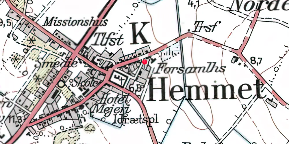 Historisk kort over Hemmet Station Historisk kort over Hemmet Station
