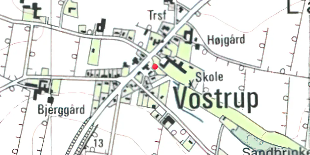 Historisk kort over Vostrup Station Historisk kort over Vostrup Station