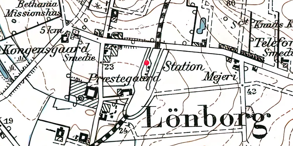 Historisk kort over Lønborg Station Historisk kort over Lønborg Station