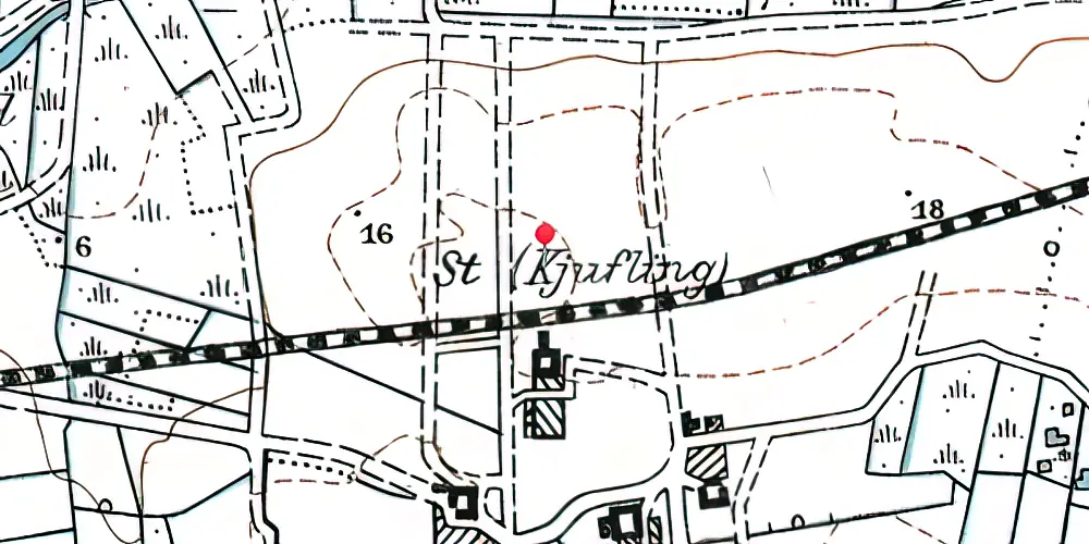 Historisk kort over Kyvling Trinbræt Historisk kort over Kyvling Trinbræt