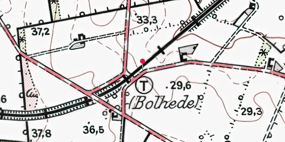Historisk kort over Bolhede Trinbræt med Sidespor Historisk kort over Bolhede Trinbræt med Sidespor