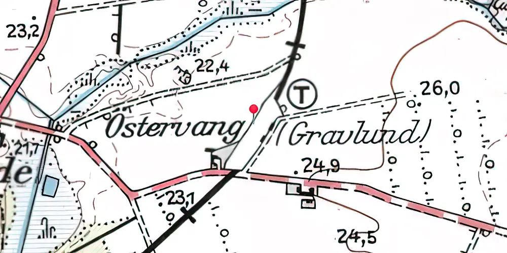Historisk kort over Gravlund (VaGJ) Station Historisk kort over Gravlund (VaGJ) Station
