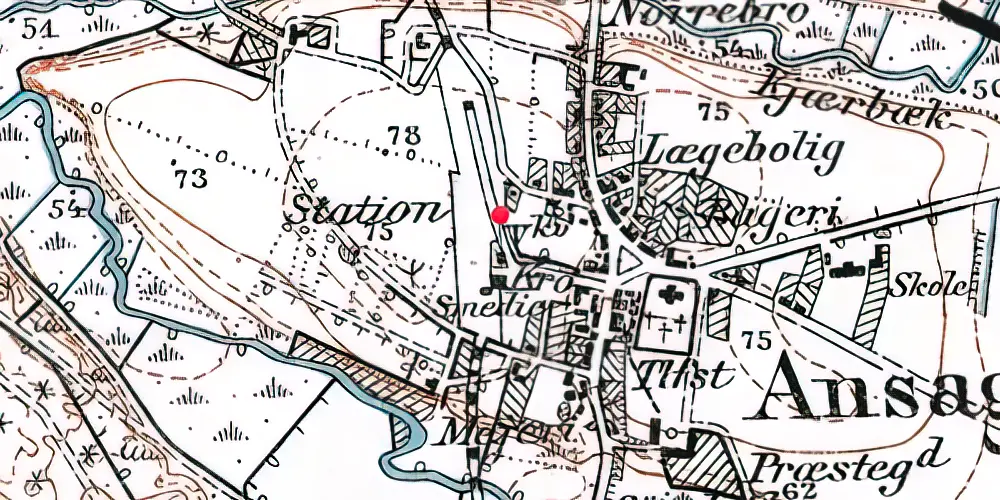 Historisk kort over Ansager Station Historisk kort over Ansager Station