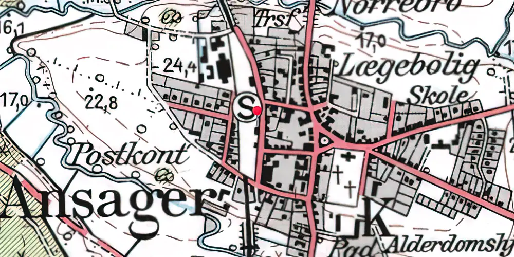 Historisk kort over Ansager Station Historisk kort over Ansager Station