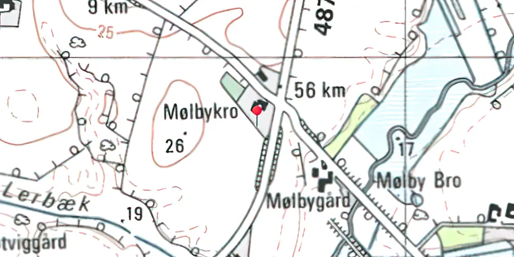 Historisk kort over Mølby Kro Trinbræt Historisk kort over Mølby Kro Trinbræt