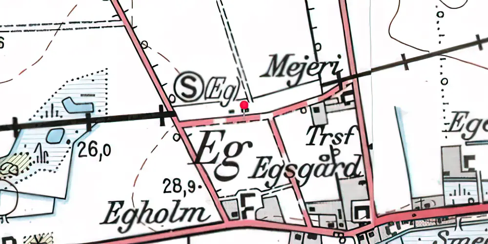 Historisk kort over Eg Station Historisk kort over Eg Station