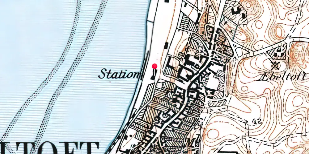 Historisk kort over Ebeltoft Station Historisk kort over Ebeltoft Station