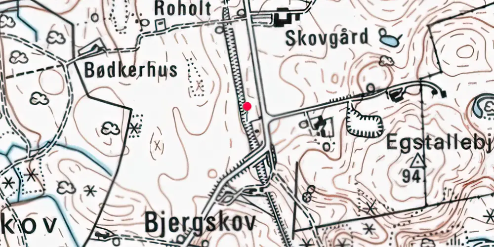 Historisk kort over Bjergskov Trinbræt Historisk kort over Bjergskov Trinbræt