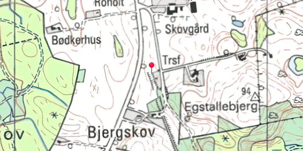 Historisk kort over Bjergskov Trinbræt Historisk kort over Bjergskov Trinbræt