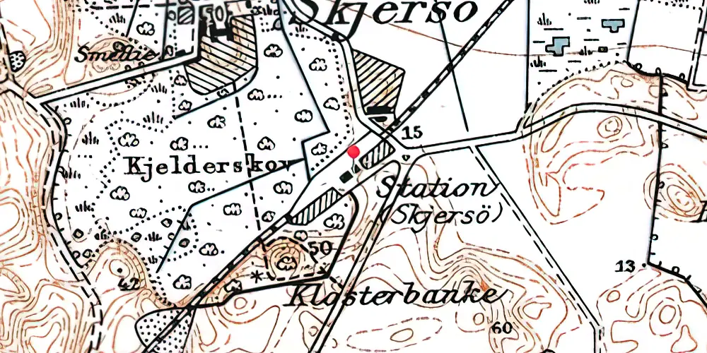 Historisk kort over Skærsø Station Historisk kort over Skærsø Station