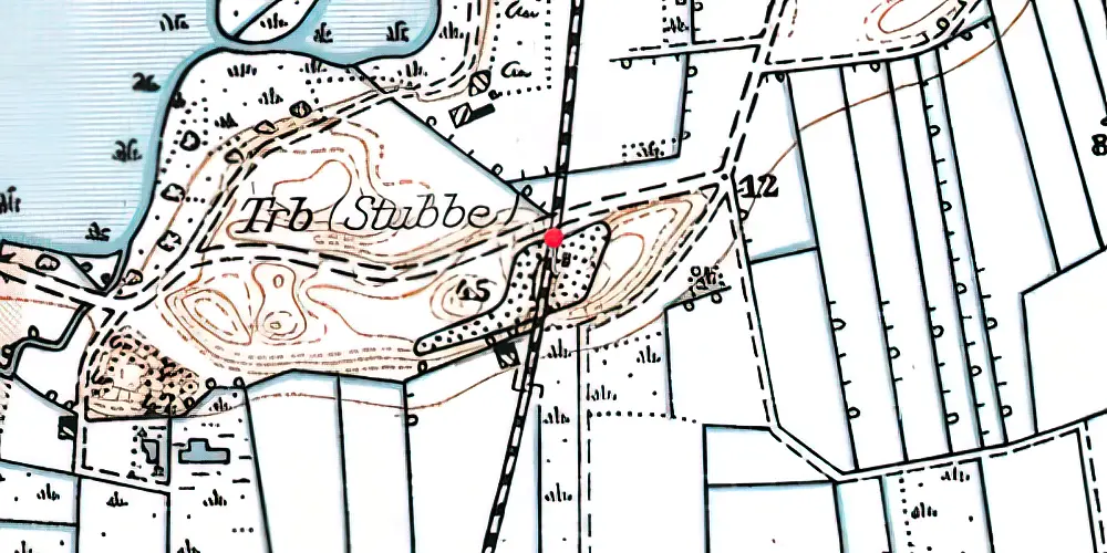 Historisk kort over Stubbe Trinbræt Historisk kort over Stubbe Trinbræt