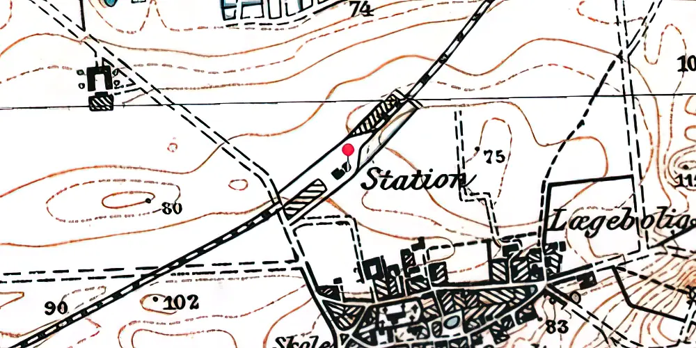 Historisk kort over Hyllested Station Historisk kort over Hyllested Station
