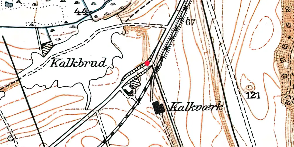 Historisk kort over Ny Balle Trinbræt Historisk kort over Ny Balle Trinbræt