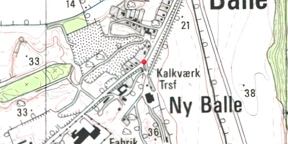 Historisk kort over Ny Balle Trinbræt Historisk kort over Ny Balle Trinbræt