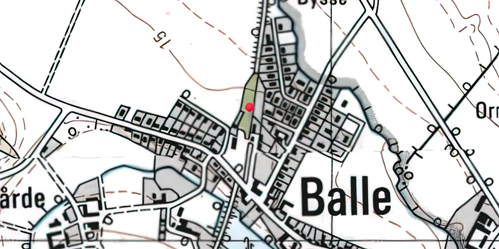 Historisk kort over Balle Station Historisk kort over Balle Station
