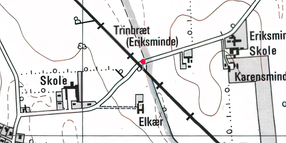 Historisk kort over Eriksminde Trinbræt Historisk kort over Eriksminde Trinbræt