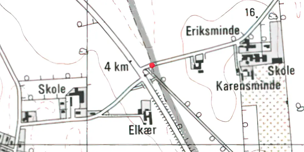 Historisk kort over Eriksminde Trinbræt Historisk kort over Eriksminde Trinbræt