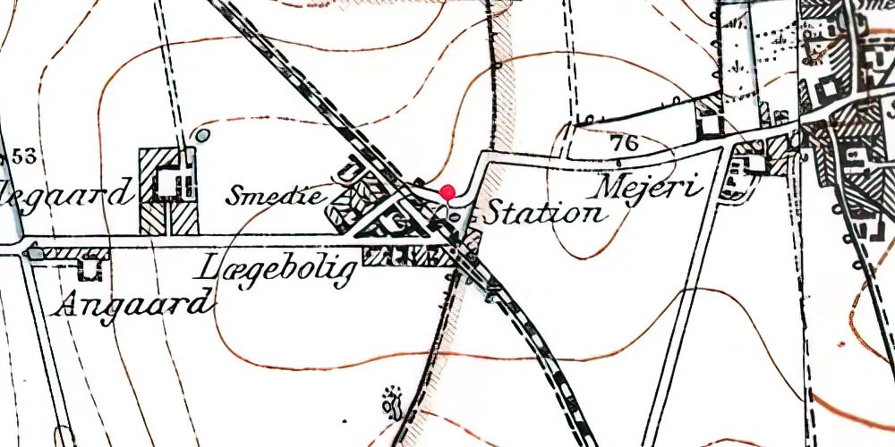 Historisk kort over Boulstrup Station Historisk kort over Boulstrup Station