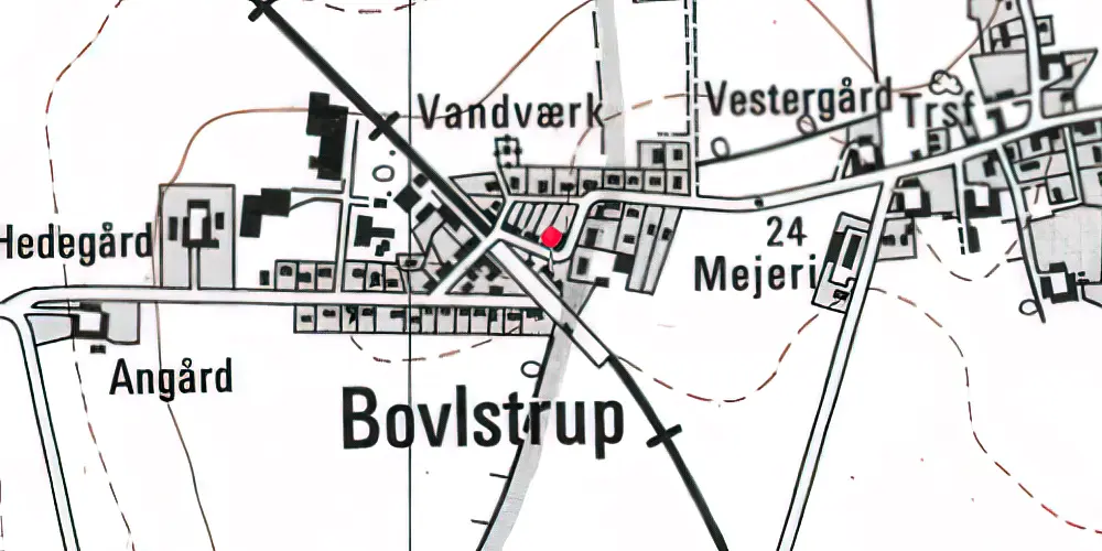 Historisk kort over Boulstrup Station Historisk kort over Boulstrup Station