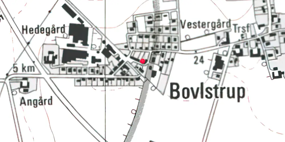 Historisk kort over Boulstrup Station Historisk kort over Boulstrup Station
