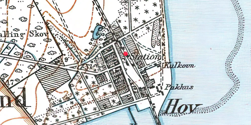Historisk kort over Hou Station Historisk kort over Hou Station