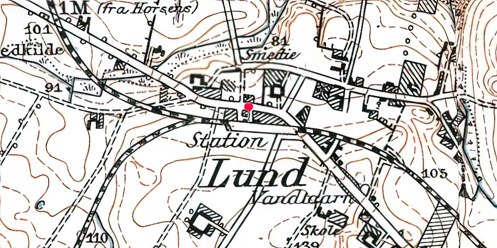 Historisk kort over Lund Station