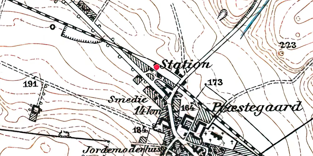 Historisk kort over Østbirk Station