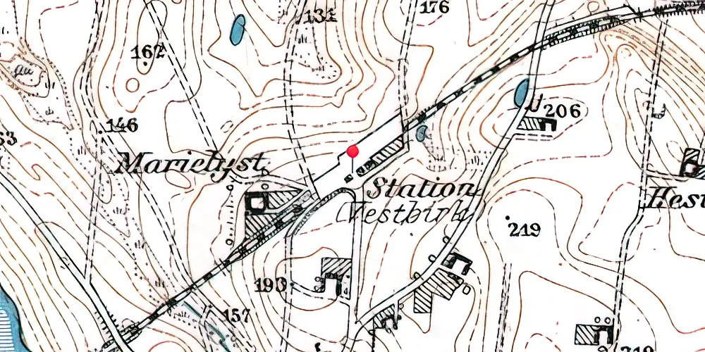 Historisk kort over Vestbirk Station Historisk kort over Vestbirk Station