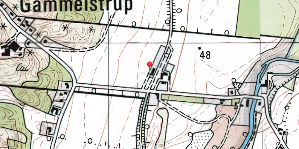 Historisk kort over Gammelstrup Station Historisk kort over Gammelstrup Station
