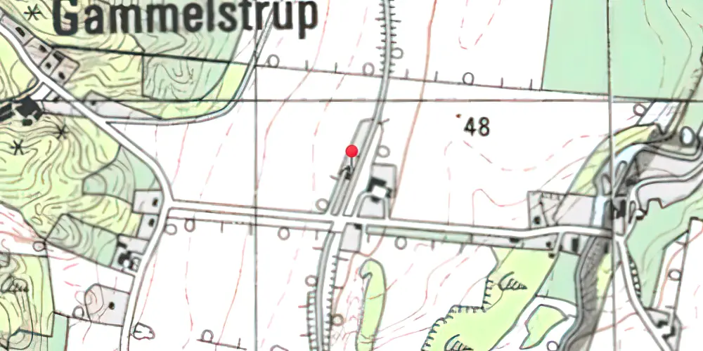 Historisk kort over Gammelstrup Station Historisk kort over Gammelstrup Station