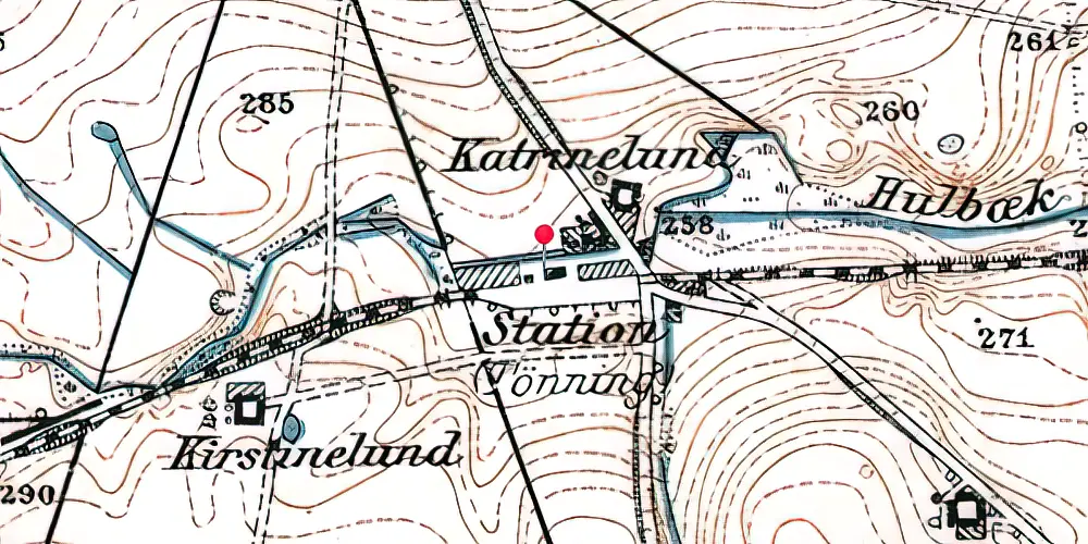 Historisk kort over Tønning Station Historisk kort over Tønning Station