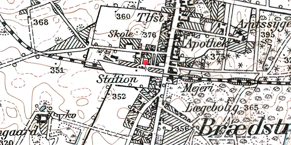 Historisk kort over Brædstrup Station Historisk kort over Brædstrup Station