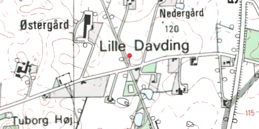 Historisk kort over Lille Davdingvej Trinbræt