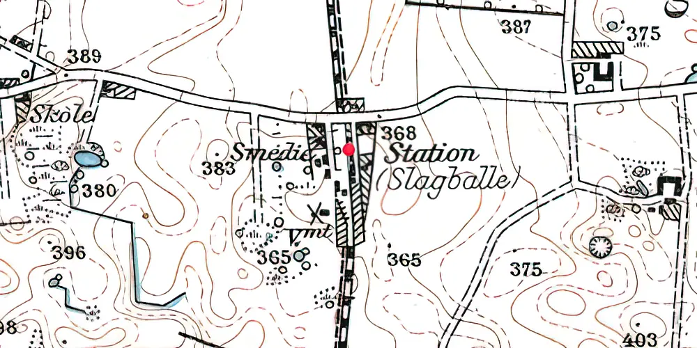 Historisk kort over Slagballe Station