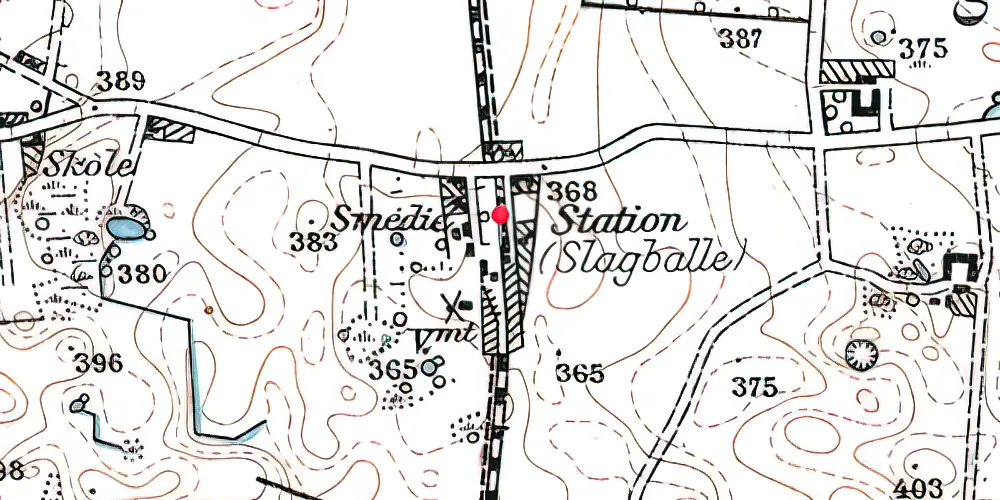 Historisk kort over Slagballe Station Historisk kort over Slagballe Station