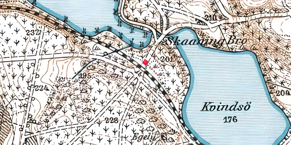 Historisk kort over Skåningbro Trinbræt Historisk kort over Skåningbro Trinbræt