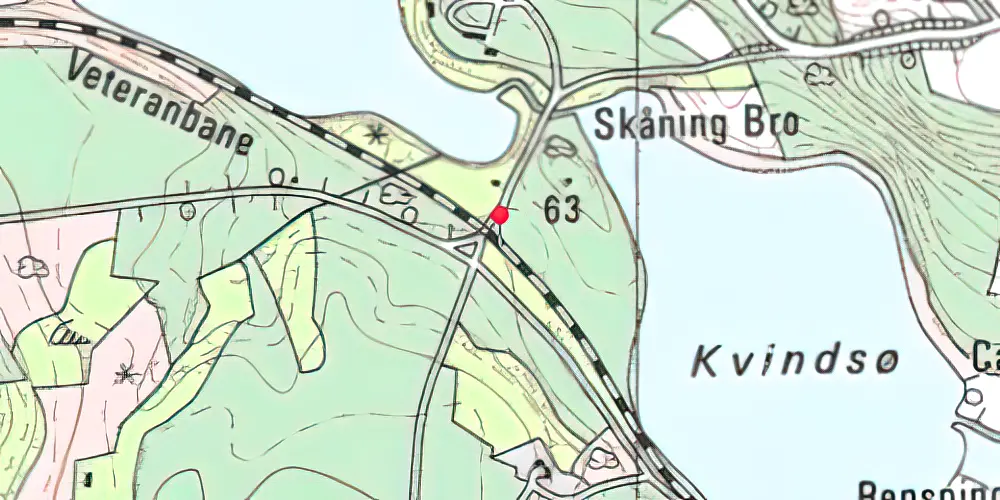 Historisk kort over Skåningbro Trinbræt Historisk kort over Skåningbro Trinbræt