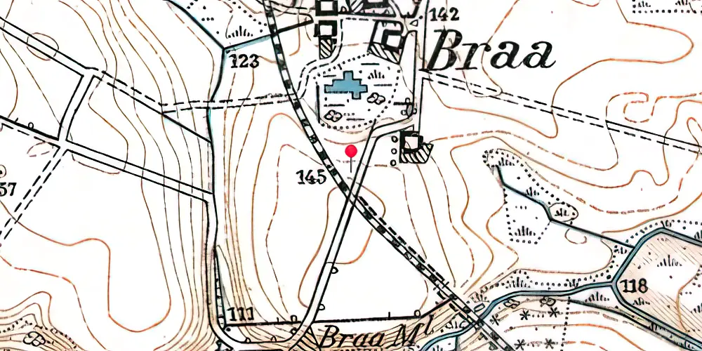 Historisk kort over Brå Trinbræt Historisk kort over Brå Trinbræt