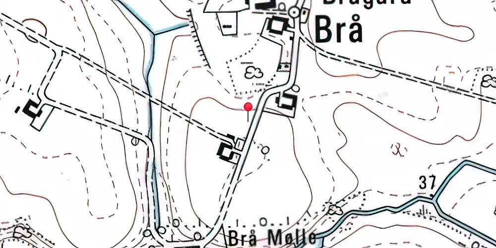 Historisk kort over Brå Trinbræt Historisk kort over Brå Trinbræt