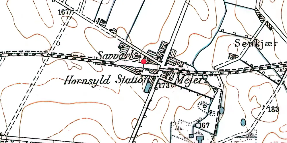 Historisk kort over Hornsyld Station Historisk kort over Hornsyld Station