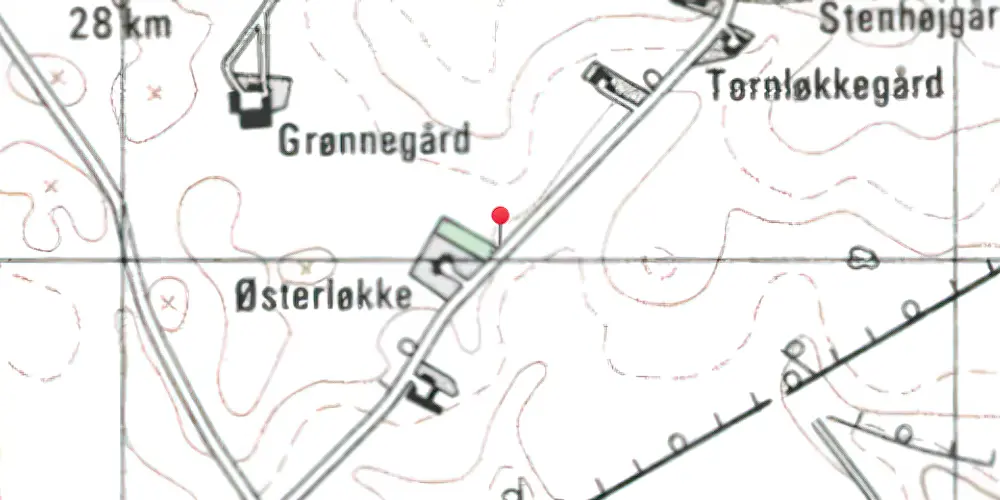 Historisk kort over Gramtange Trinbræt Historisk kort over Gramtange Trinbræt