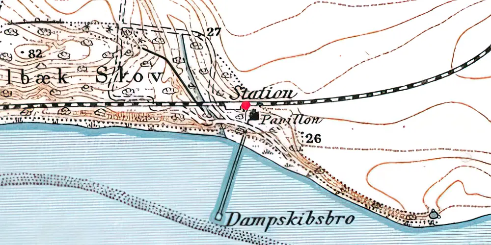 Historisk kort over Elbæk Trinbræt Historisk kort over Elbæk Trinbræt